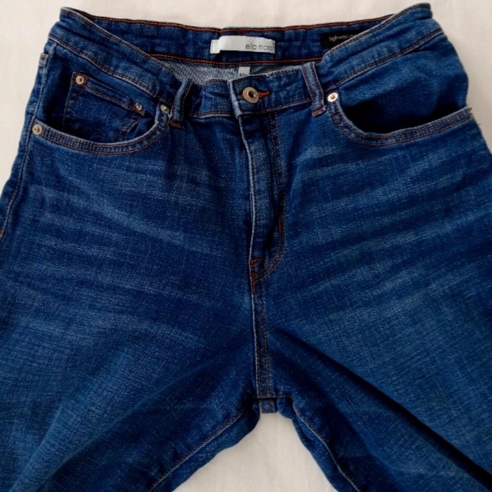 Ella Moss Jeans High Waist Straight Cropped Stretch 8/29 Juniors Cotton Dark - Picture 5 of 11